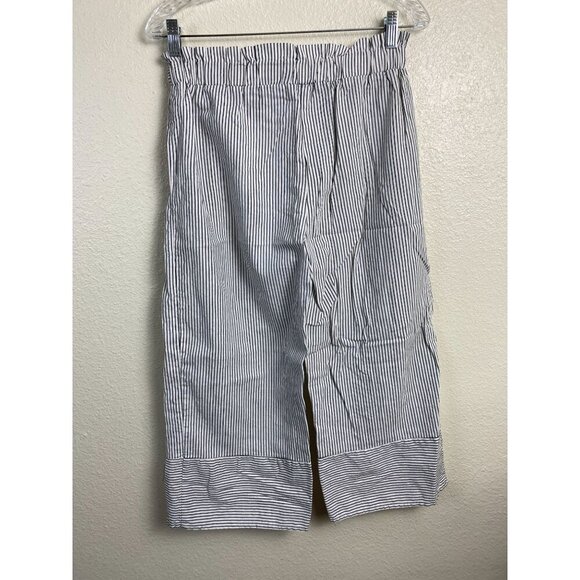 Urban Romantics Linen Bend Capri wide leg pants Medium Stripes Vacation vacation - Picture 2 of 11
